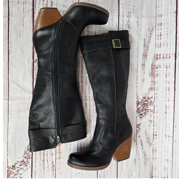 Kork-Ease Black and Brown Heeled Boots - Picture 4 of 11